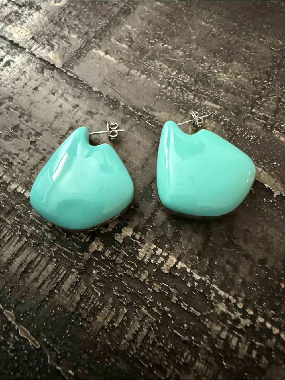 Bottega Veneta  turquoise enamel earrings